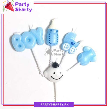 5 pcs/set Baby Boy Shaped Candles / Cupcake Toppers Creative Welcome Baby Candle Party Supplies